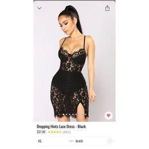 Dropping Hints Lace Dress- Black